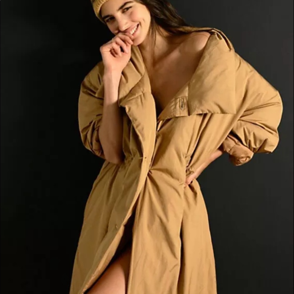 Free People Coat Maxi Downtown Duvet Puffer Adjustable Waist Copper Tan
Oversize